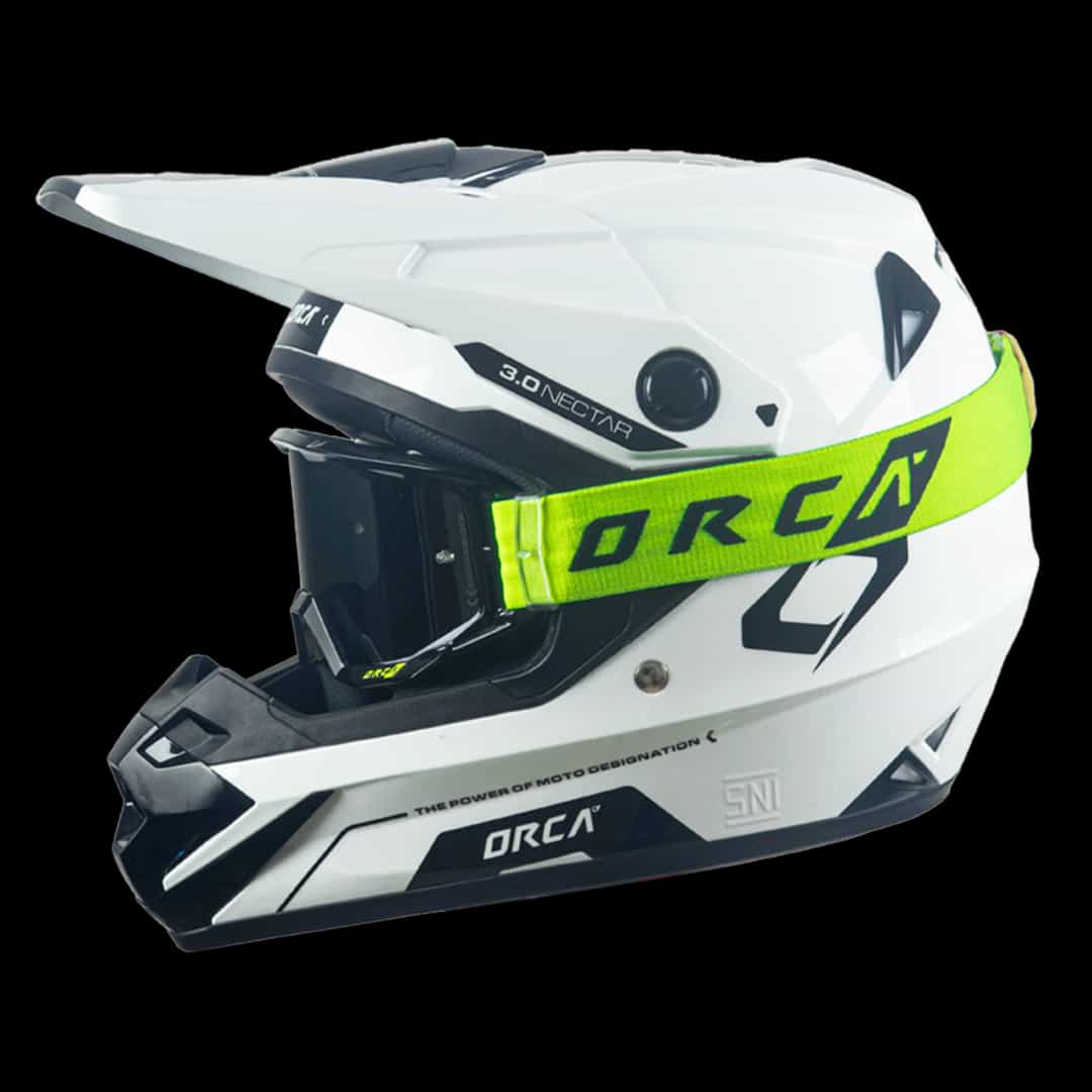 Bundling Helm Nectar 3.0 White Black + Goggle Aeroview Yellow Fluo