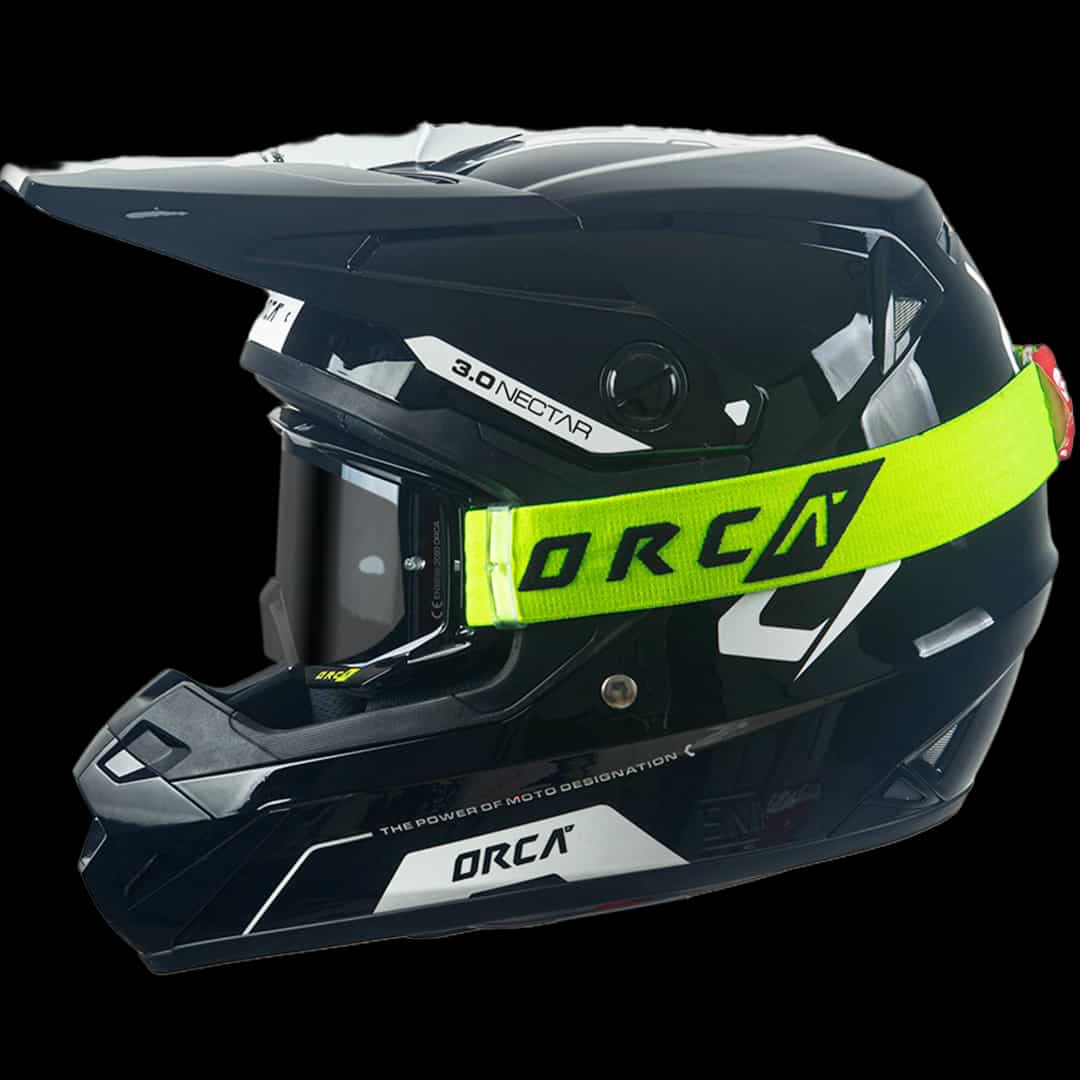 Bundling Helm Nectar 3.0 Black White + Goggle Aeroview Yellow Fluo