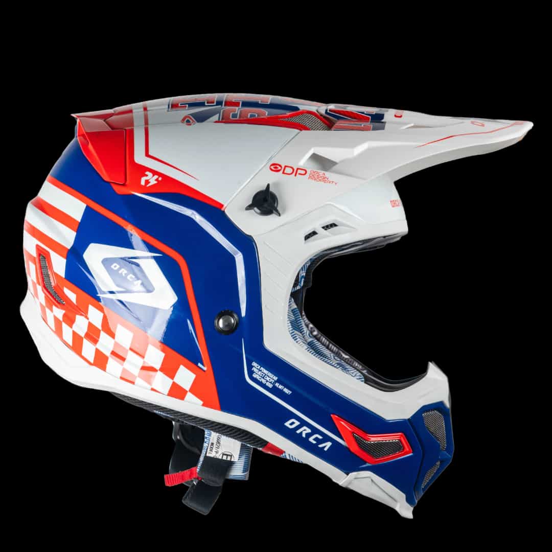 HELM HYPERION X FIBER RED WHITE BLUE