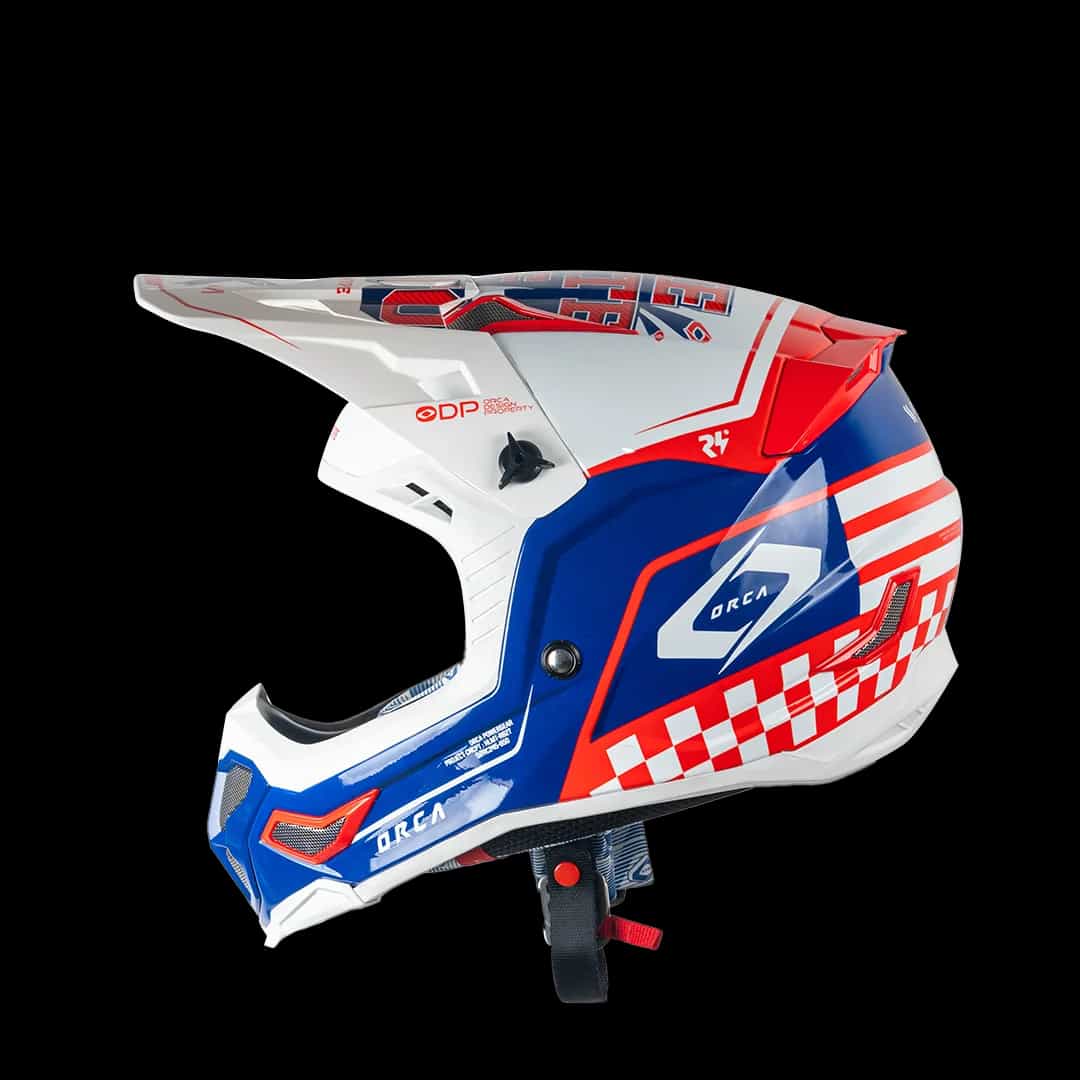 HELM HYPERION X FIBER RED WHITE BLUE