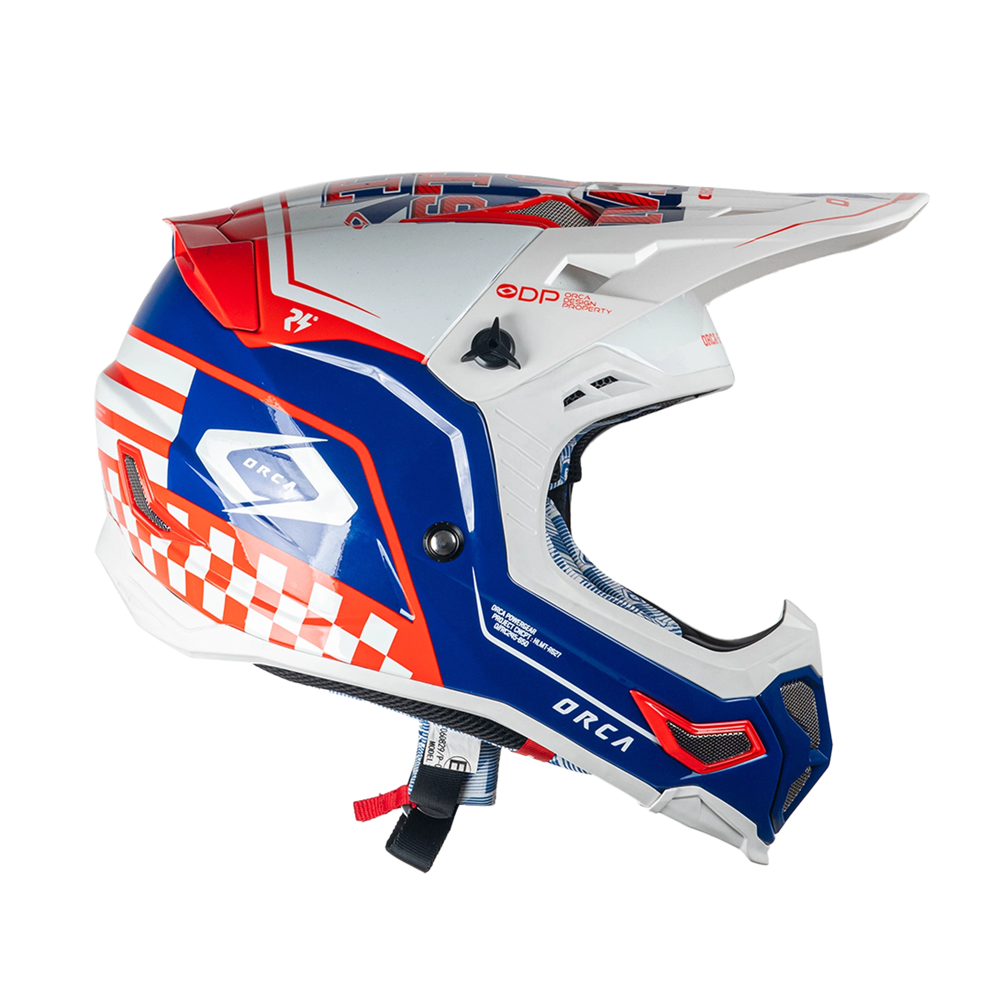 HELM HYPERION X FIBER RED WHITE BLUE