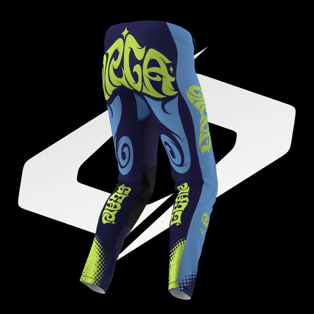 Ready Stock - Pants MX Ultima 2025 Hippie 2.0 Blue - yellow Fluo