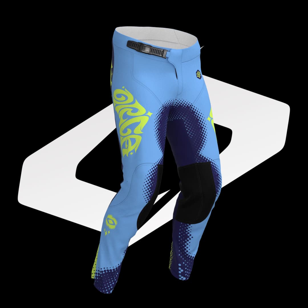Ready Stock - Pants MX Ultima 2025 Hippie 2.0 Blue - yellow Fluo